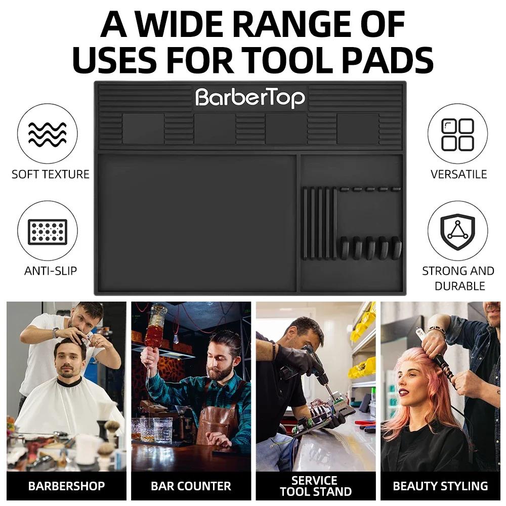 Plateau magnétique pour barbier à 6 emplacements, organisateur d'outils pour coiffeur, tapis de tabl
