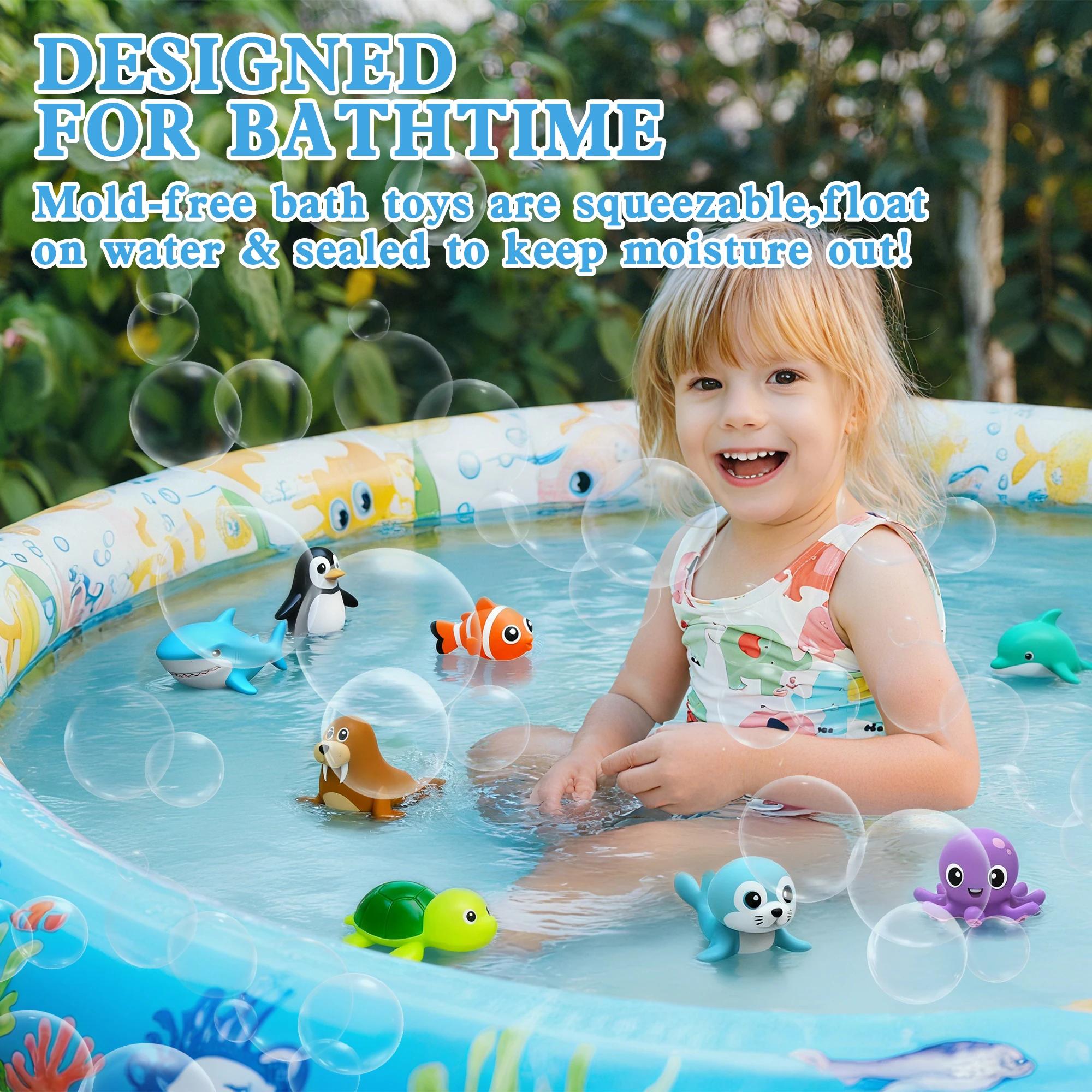 Jouets de baignoire et de douche, animaux de mer résistants aux moisissures, jeu d'eau de bain, joue