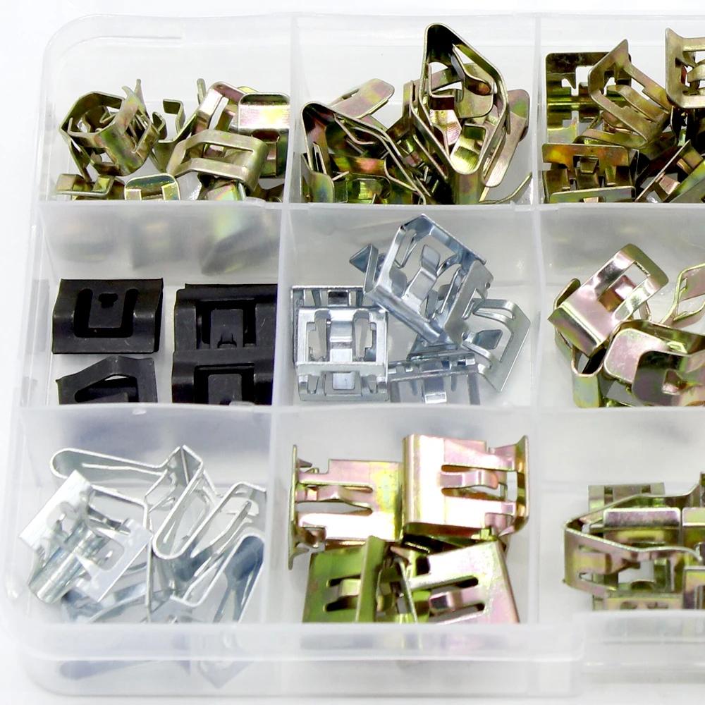 15 types de modèles de Clips métalliques, adaptés aux radios de carrosserie de voiture, tableau de b