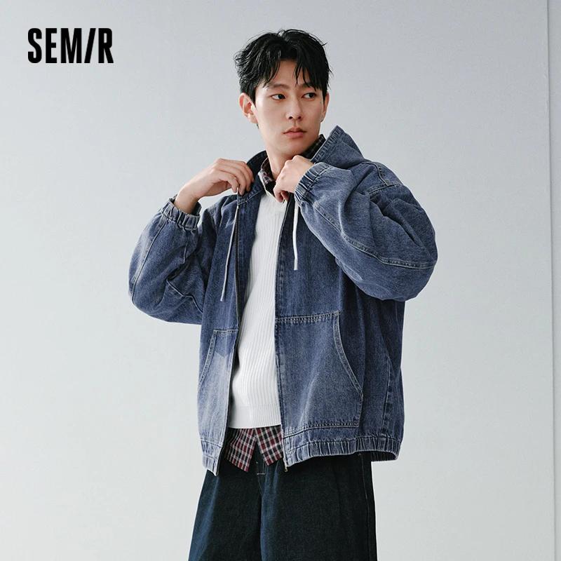 Veste américaine Semir pour homme, collection Printemps 2026, en jean à capuche, style urbain vintag
