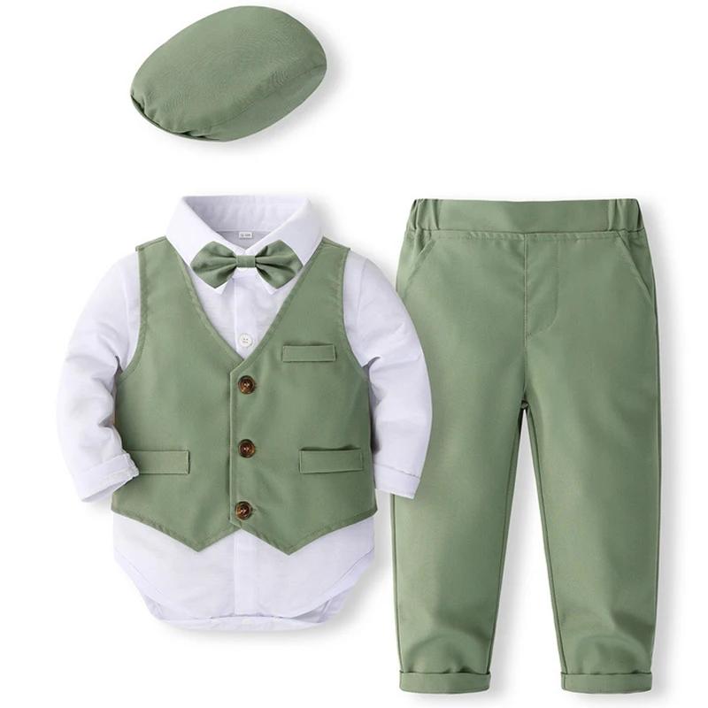 5 pièces ensembles printemps automne nouveau-né garçon vêtements mode coréenne Gentleman body + gile