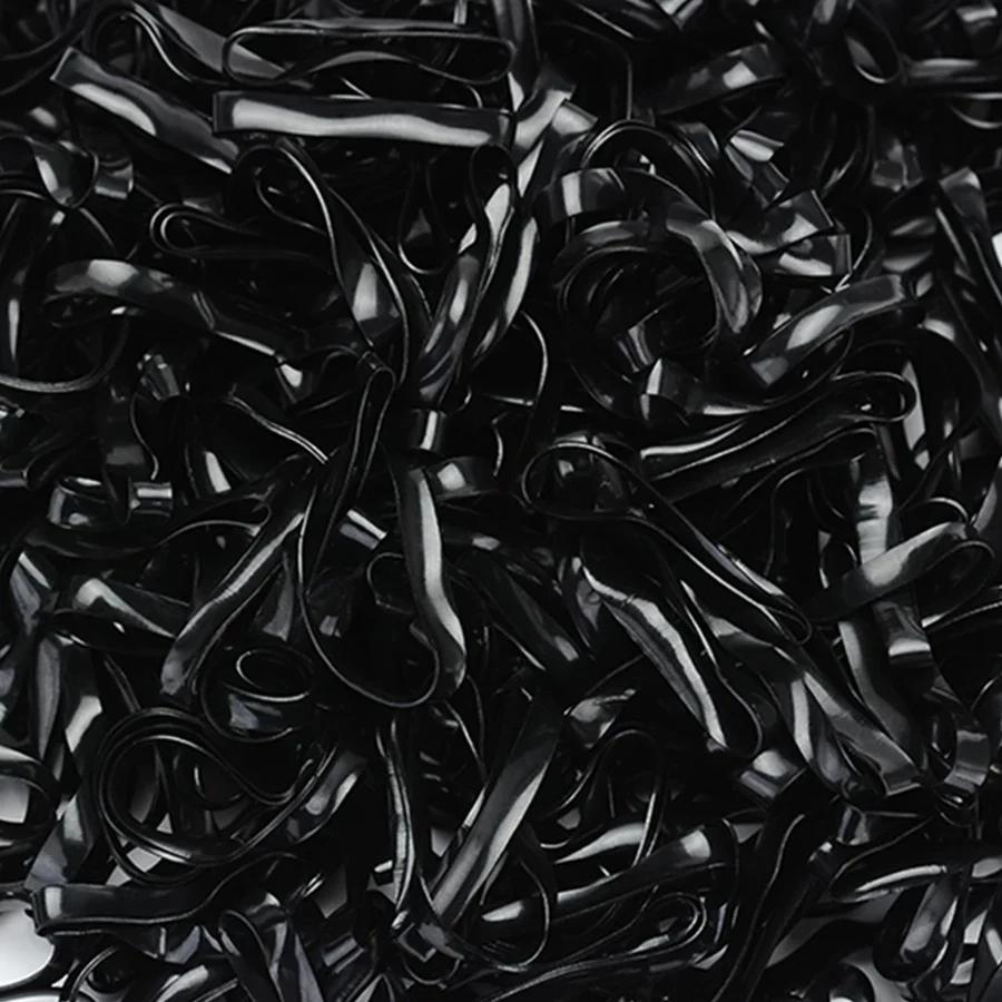 100-1000 pièces noir jetable élastique bandes de cheveux élastiques filles bandeau enfants élastique