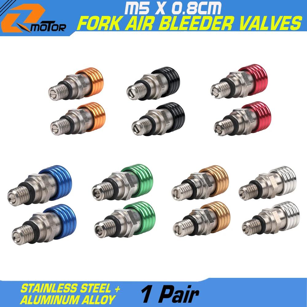 Valve de purge d'air de fourche de moto M5 * 0.8cm, pour Honda Yamaha Suzuki Kawasaki CR YZ WR KX F 