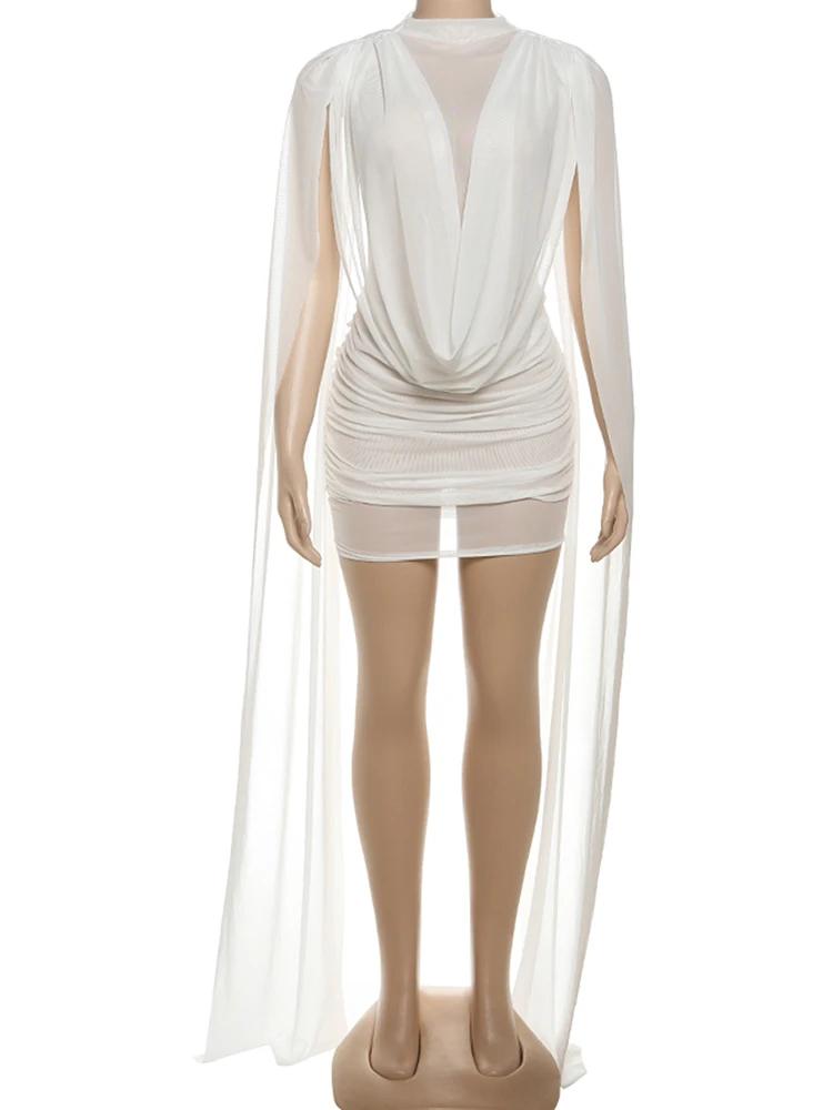 Robe sexy en patchwork Sisterlinda Coquette pour femmes, transparente, col bateau, sans manches, mou