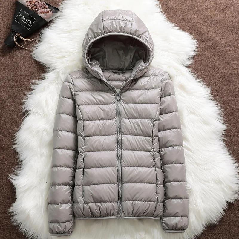 Doudounes à capuche ultralégères pour femmes, 2023 duvet de canard blanc, parkas pliables décontract