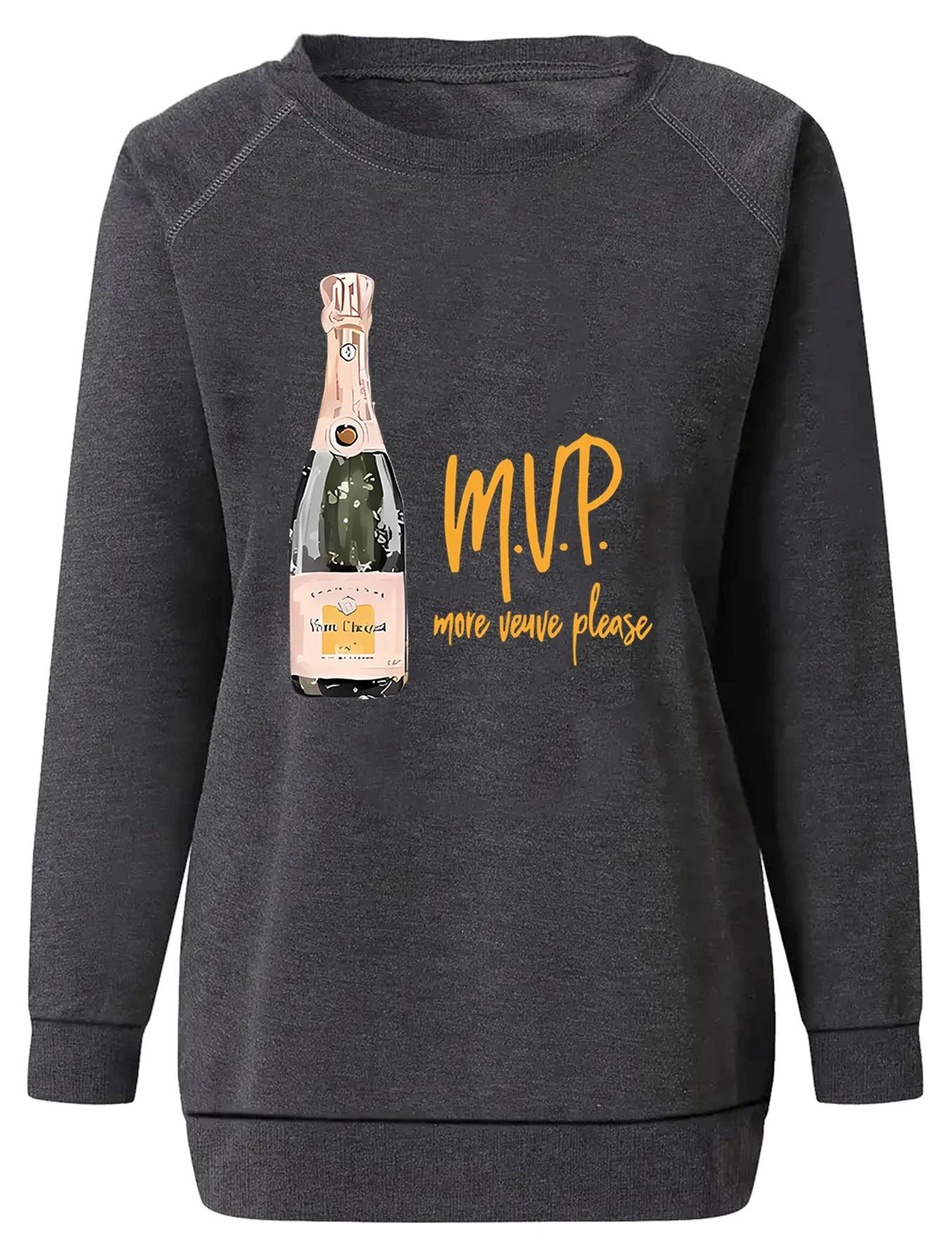 Chemises de Protection Imprimées Champagne, Sweats à Capuche Décontractés pour Femme, Collection Hiv