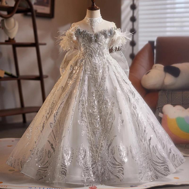 Robe longue pour enfants, Costume de princesse d'anniversaire pour filles, vêtements pour enfants, s