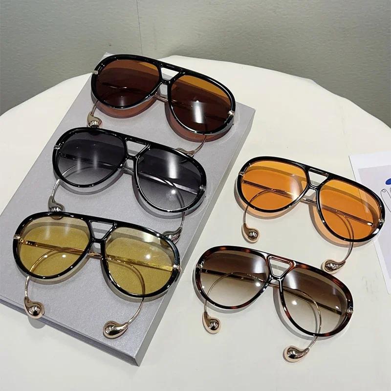 GM LUMIAS lunettes de soleil pilote surdimensionnées nouveau dans la mode Double pont dégradé lunett