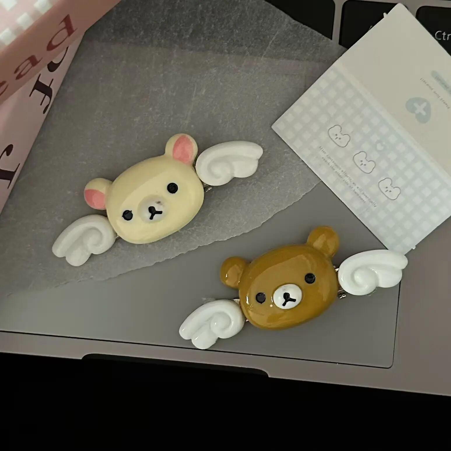 Kawaii Rilakkuma frange pince latérale dessin animé mignon vague Point BB pince à cheveux paresseux 