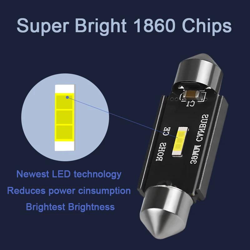 NLpearl 2x C5W LED CSP 1860 lampe de signalisation ampoule Canbus 31mm 36mm 39mm 41mm lumière feston