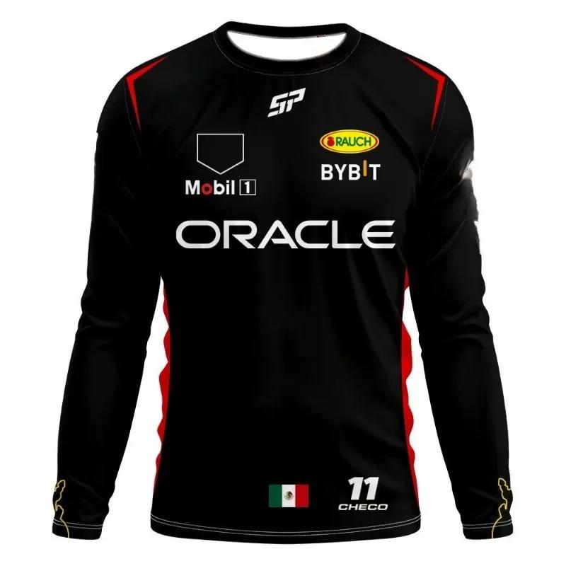 T-shirt à manches longues de l'équipe F1, édition printemps et automne, T-shirt Extra Large pour hom