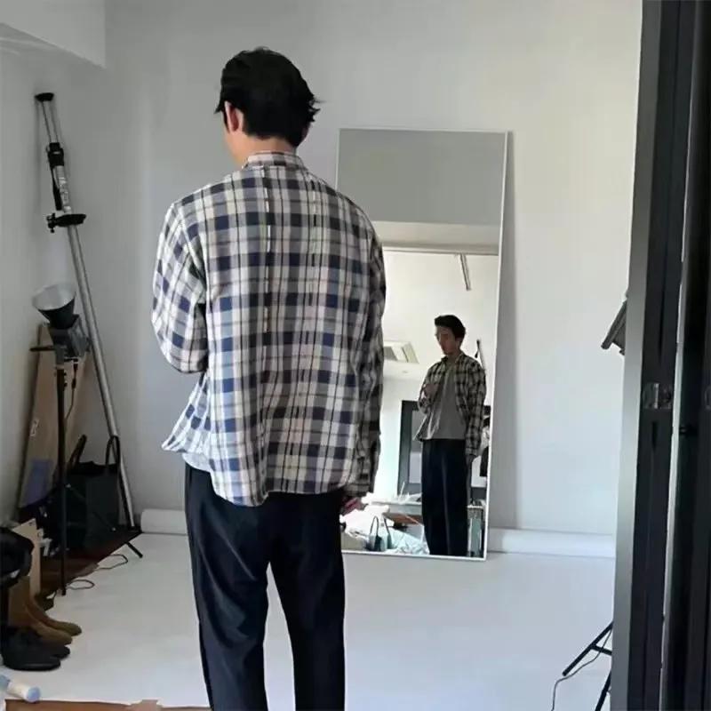 Firmranch – chemise déchirée à carreaux pour hommes et femmes, nouvelle mode coréenne, destinez à fa