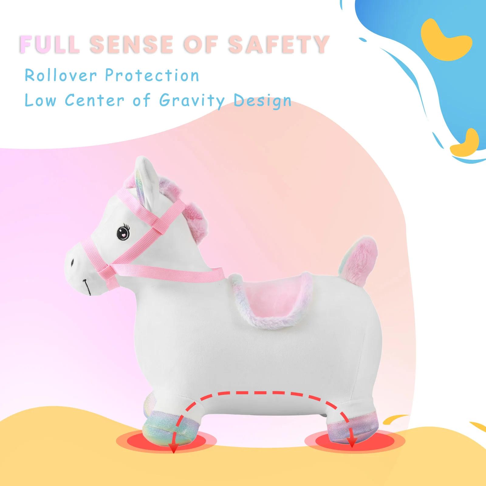 Cheval de saut gonflable Pals, jouet gonflable de trémie d'animal en peluche rebondissante pour tout