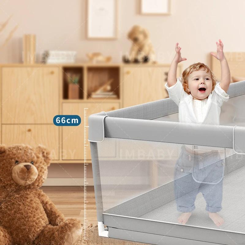 IMBABY Aire de jeux pour bébé 120x160 cm Parc pour bébé Boîte de clôture pour enfants grise avec par