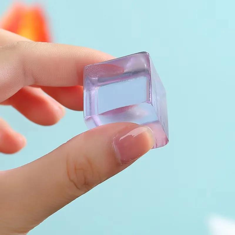 Fidget Toy Mini jouets spongieux Mochi bloc de glace balle anti-Stress jouet Kawaii Cube Transparent