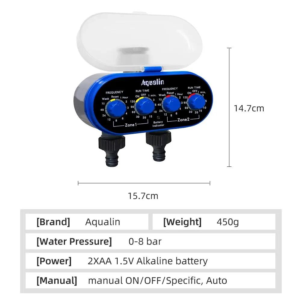 Valve à Bille à Deux Sorties pour Arrosage existent, Minuterie d'Eau à Quatre Cadrans, 0 Pression, C