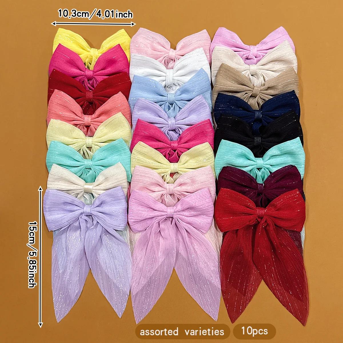 10 couleurs de pinces à cheveux à nœud aléatoires adaptées à un usage quotidien comme accessoires po
