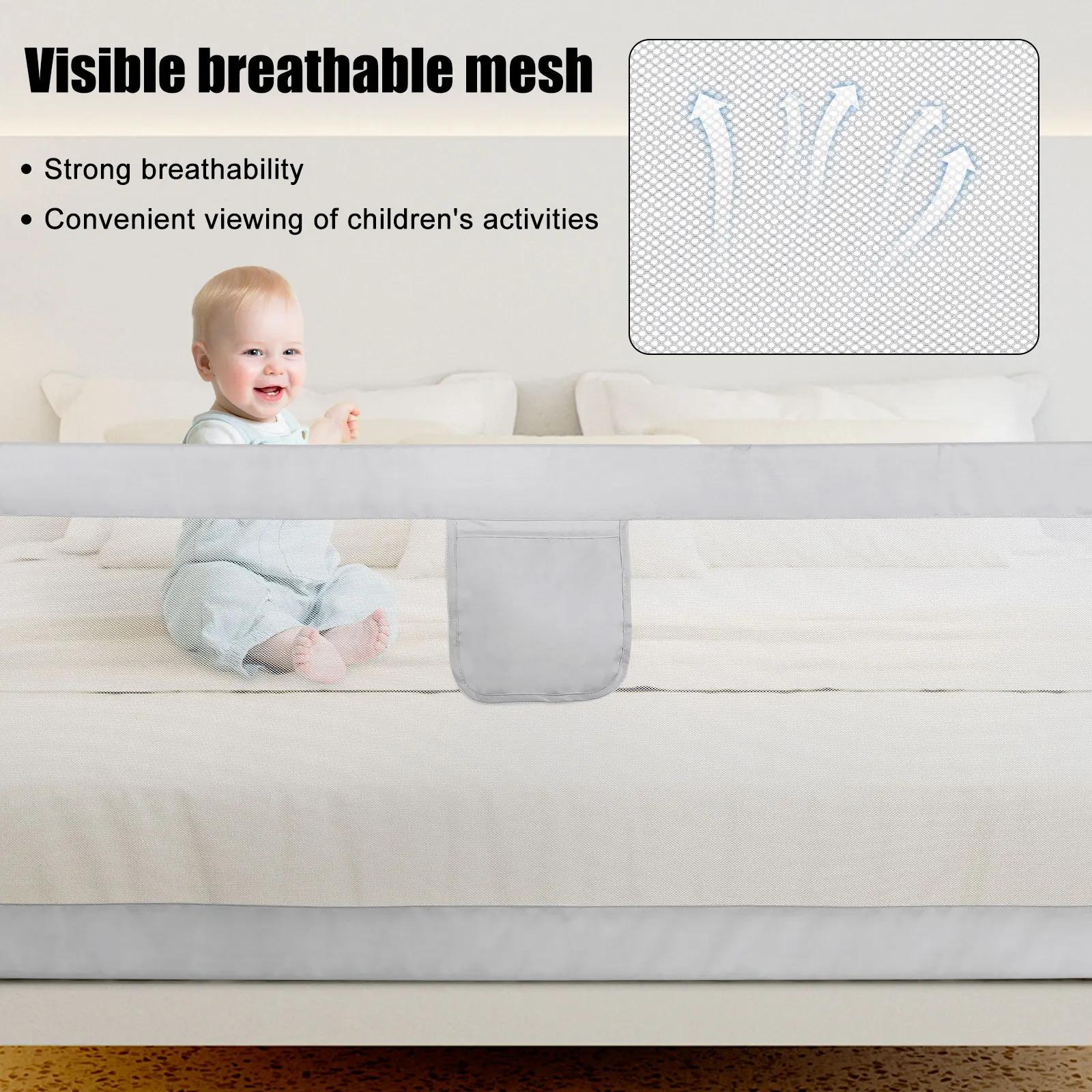 Barrière de Lit Enfant et Bébé Antichute 150 cm / 180 cm / 200 cm