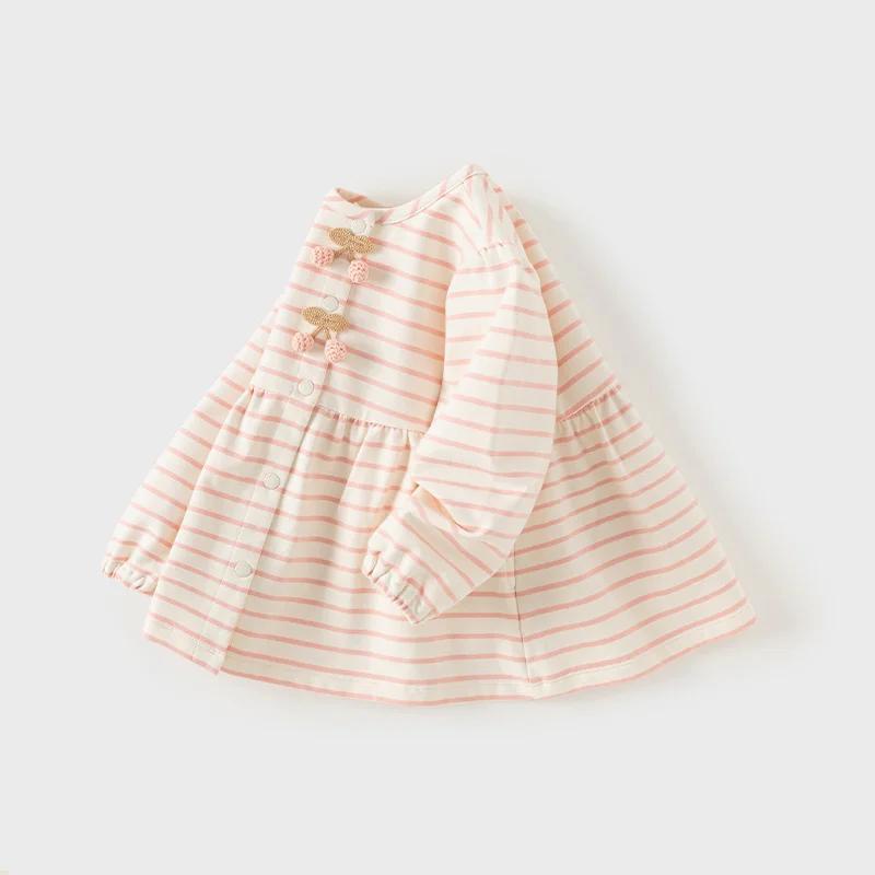 MACGirls-Veste en coton rayée pour bébé, cardigan doux et mignon pour enfants, haut de fête pour enf