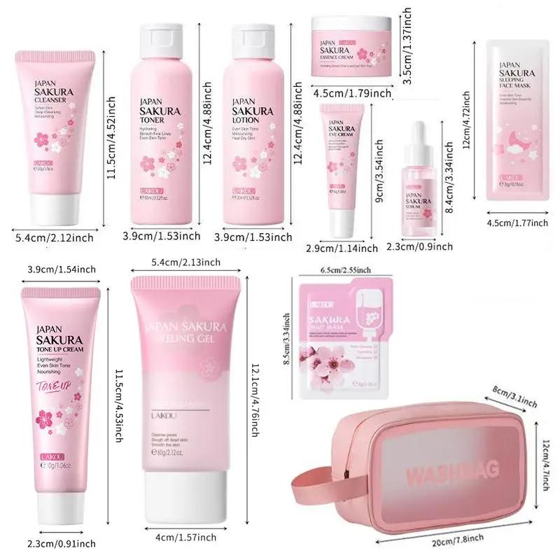 Sakura-Ensemble de soins de la peau pour femmes et filles, kit de nettoyage en profondeur, hydratant
