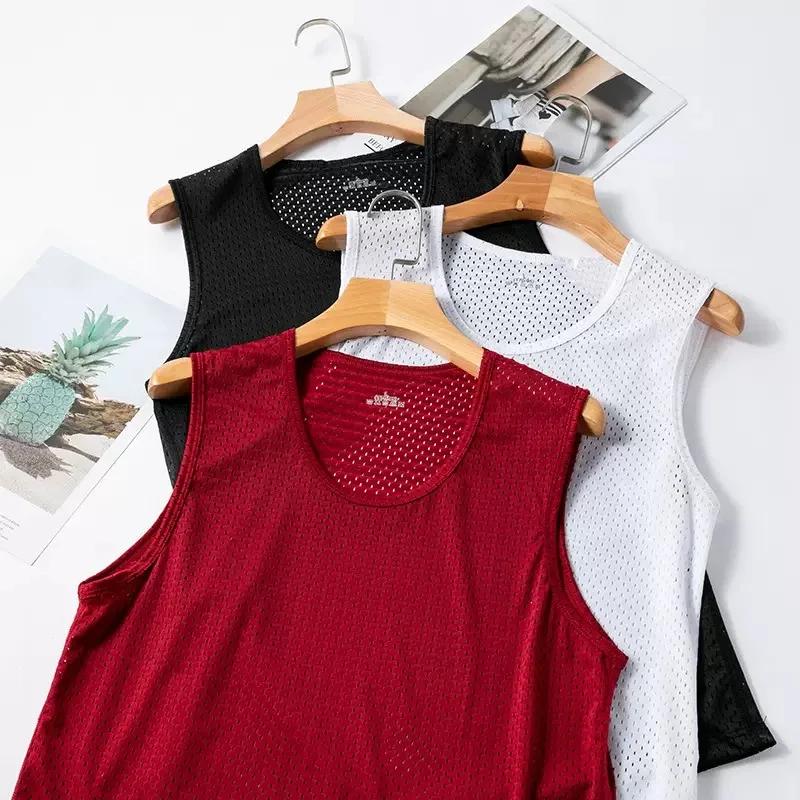 Débardeur Homme en Soie Glacée et Maille, Léger, Sportif, pour l'Été, T-shirt sans Manches, Décontra