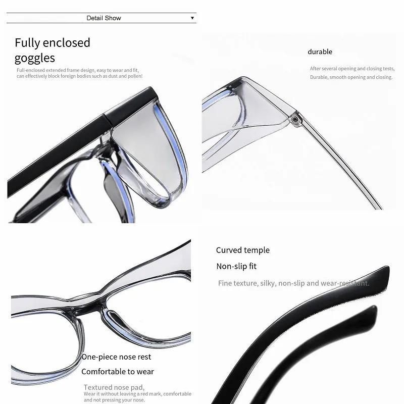 Lunettes de sécurité transparentes pour femmes, carrées, Anti-buée, blocage de la lumière bleue, rés