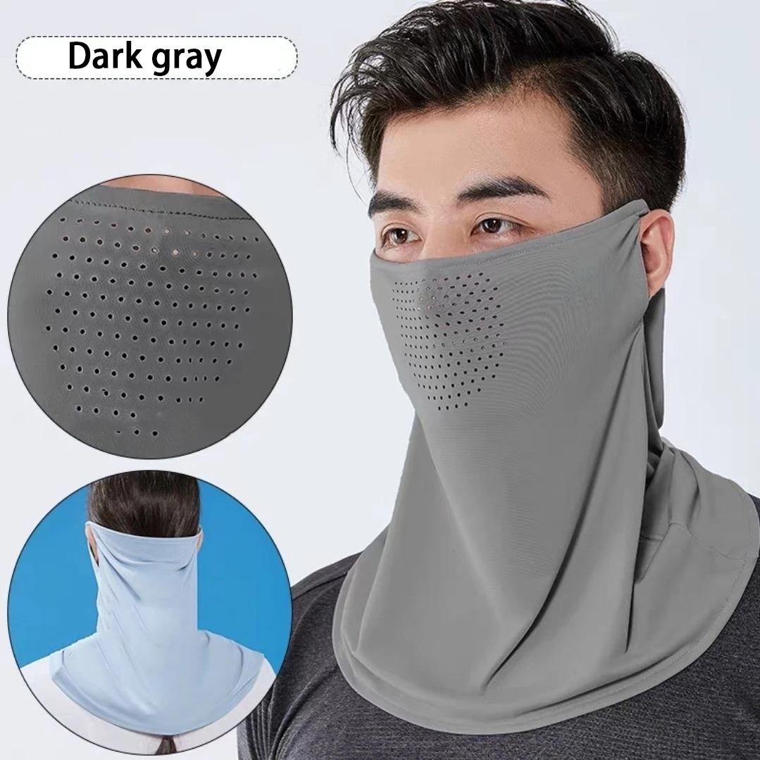 Masque de protection UV en soie glacée pour hommes et femmes – Anti-lumière du soleil intégral, prot