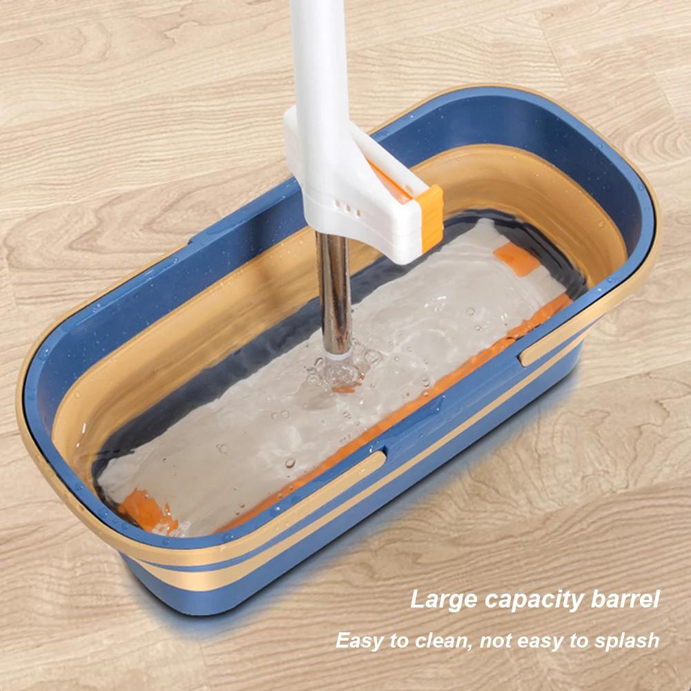 Vadrouille plate portable pliable avec poignée, seau à eau rectangulaire, seau à eau pliable, livres