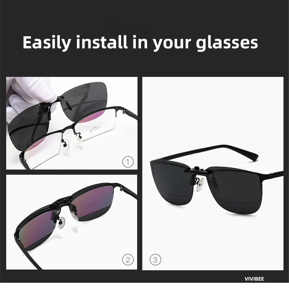 VIVIBEE conduite pince sur lunettes de soleil unisexe lunettes hommes polarisées femmes Vision noctu