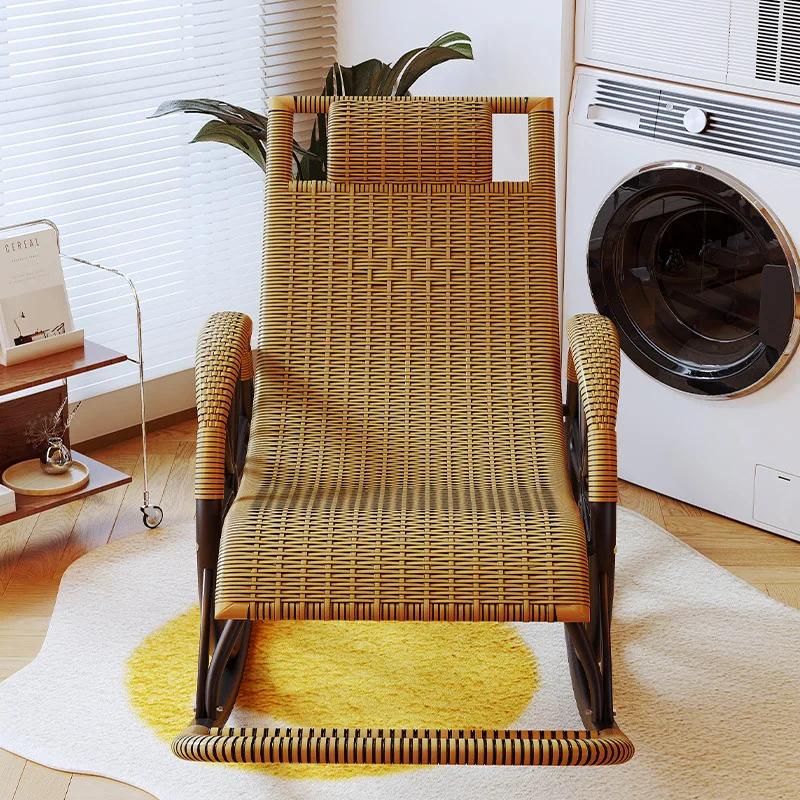 Chaise à bascule en rotin chaise inclinable adulte chaise inclinable à bascule balcon maison loisirs