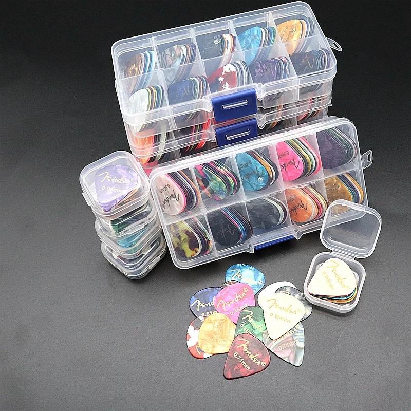 Plectres de guitare électrique acoustique en celluloïd, 20 et 50 et 100 pièces, accessoires avec boî
