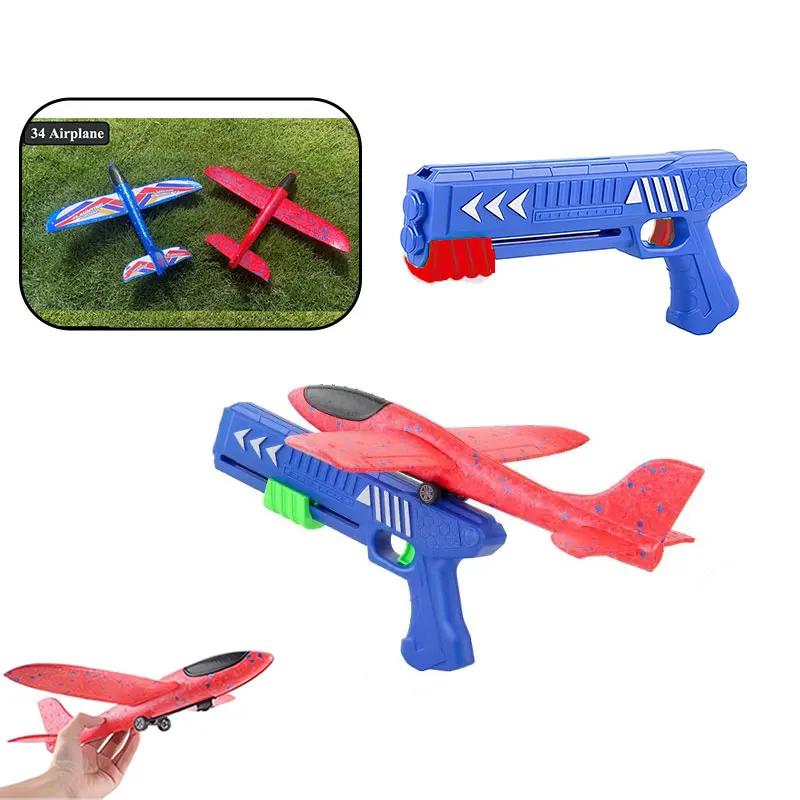 Lanceur d'avion en mousse pour enfants, 24/34cm, jouet d'extérieur pour garçons, jeu de catapulte de