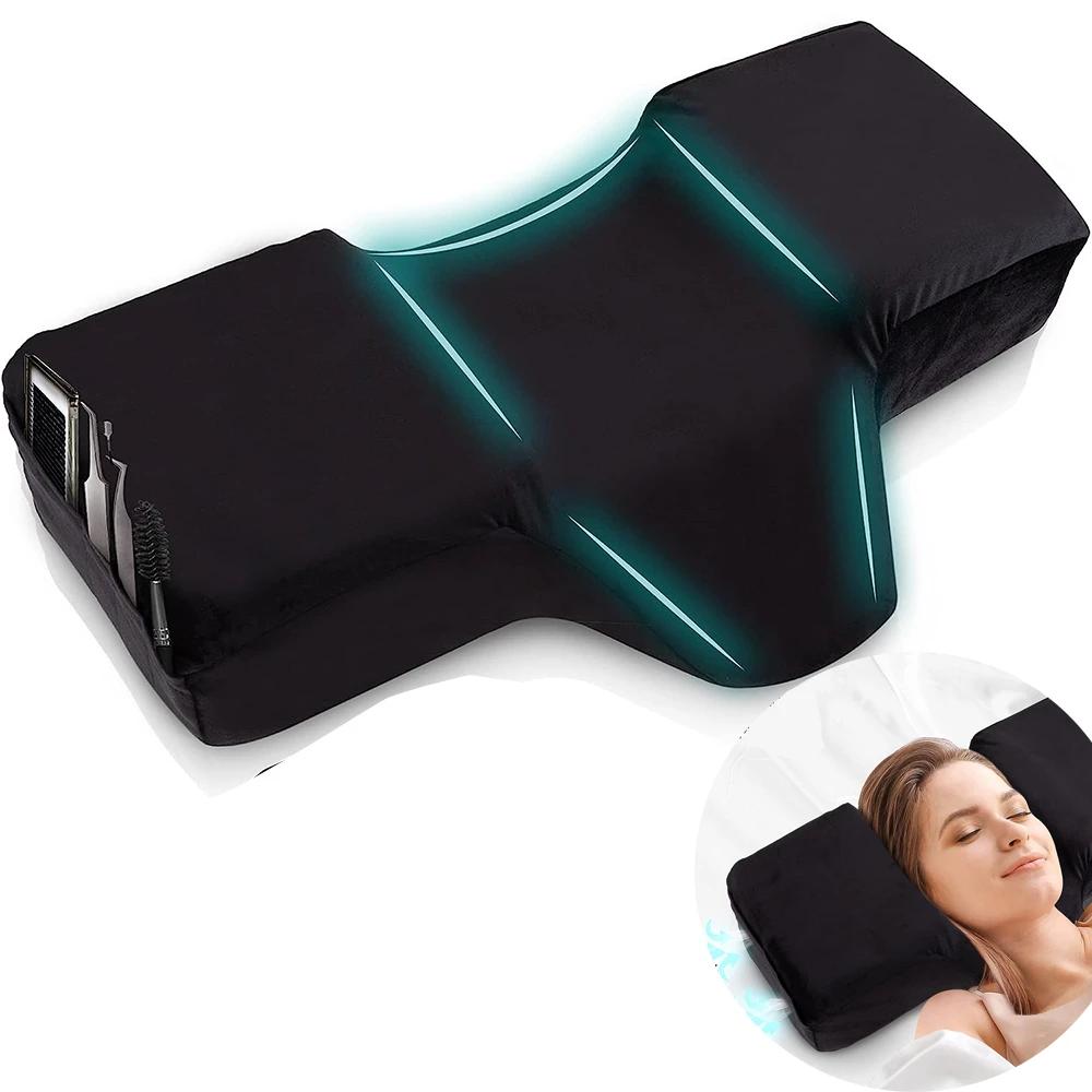 Oreiller pour Extension de cils, mousse à mémoire de forme, courbe ergonomique, améliore les cervica