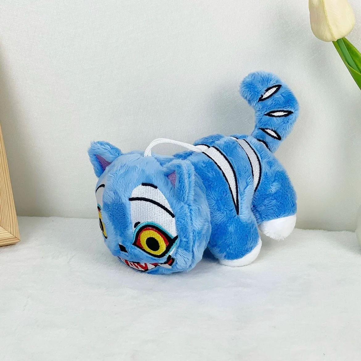 Anime chasseurs en peluche mignon violet tigre noir chapeau pie avec 3 yeux monstre chasse fille gro