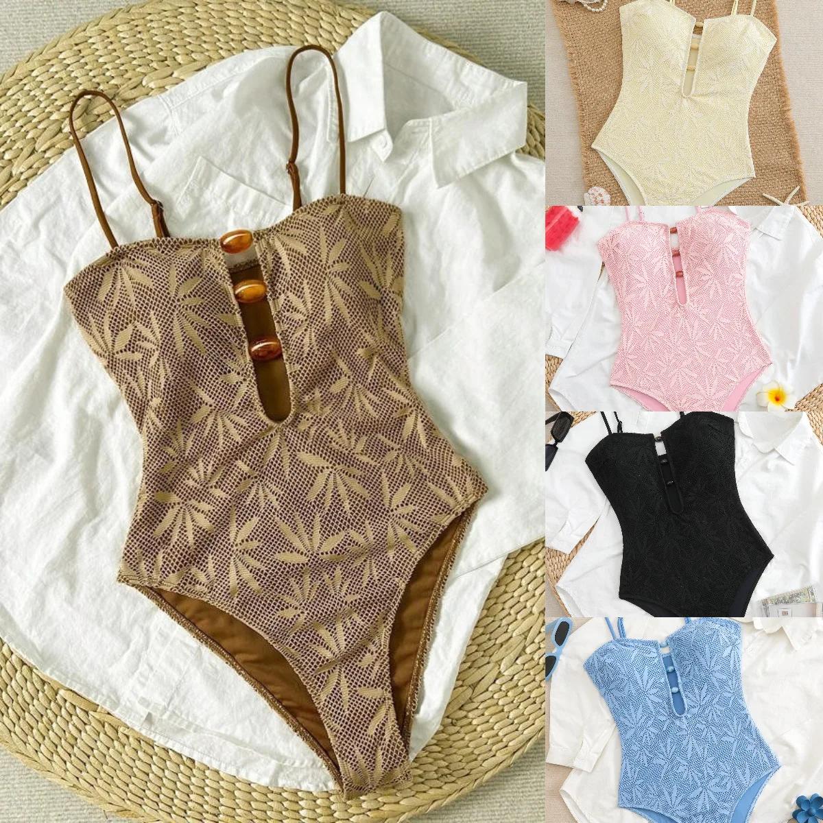 Maillot de bain une pièce bohème été 2026 pour femme, monokini dos nu à bretelles, idéal pour les va