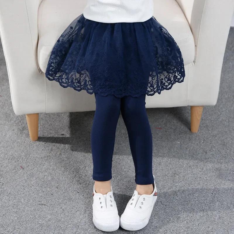 Leggings en dentelle pour filles, jupe-pantalon princesse, vêtements d'été et d'automne, pour bébés,