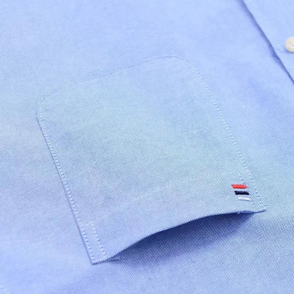 Chemise à manches longues pour hommes, 100% coton, à carreaux, Oxford, décontractée, couleur unie, i