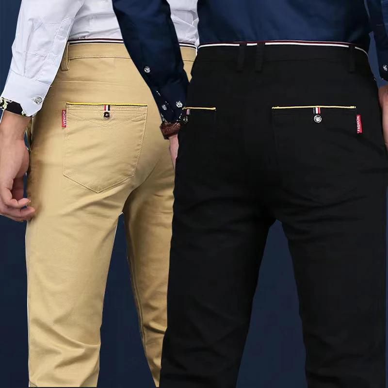 6 couleurs mode hommes coupe ajustée pantalons décontractés Style coréen affaires travail pantalon t