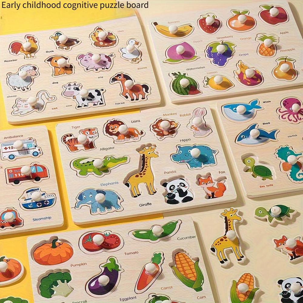 Planche de puzzle pour débutant, géométrie d'éducation précoce Montessori, développement de puzzle à