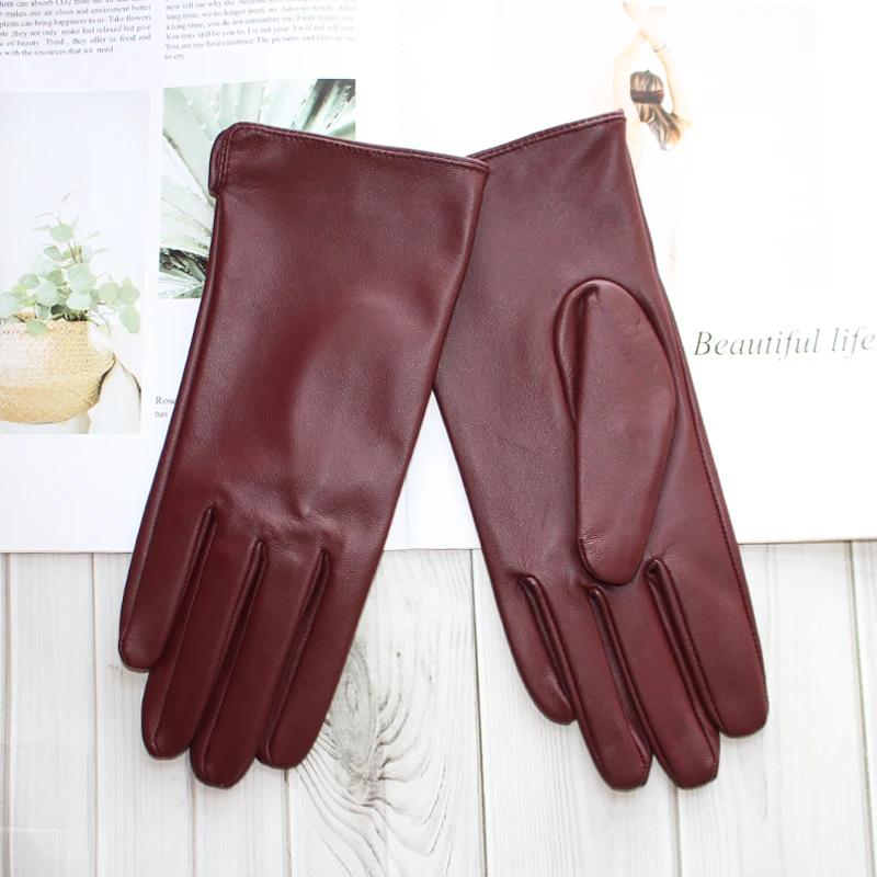 Nouveaux gants en cuir pour femmes, écran tactile en peau de mouton, sans doublure, fins, à la mode,