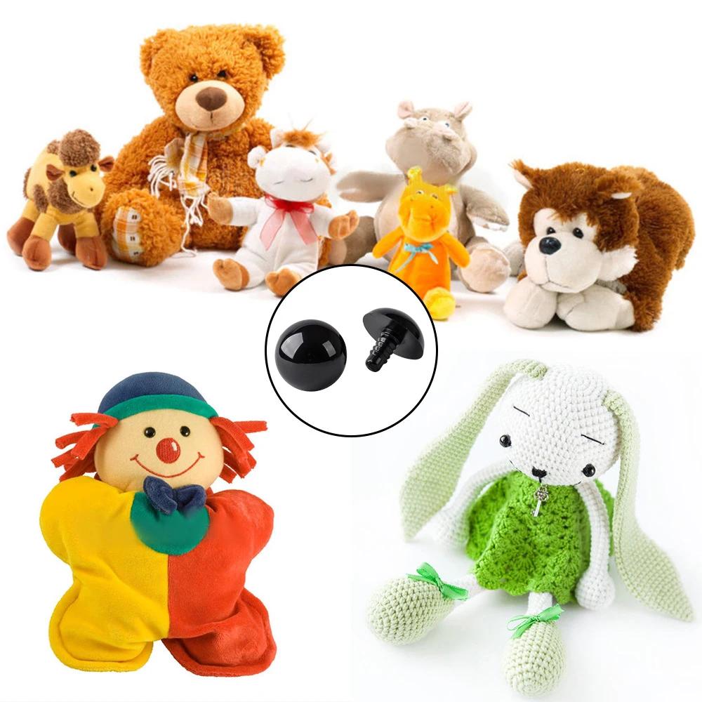 100 pièces 8/10/12/14mm yeux de sécurité en plastique pour jouets bricolage mélange taille Crochet o