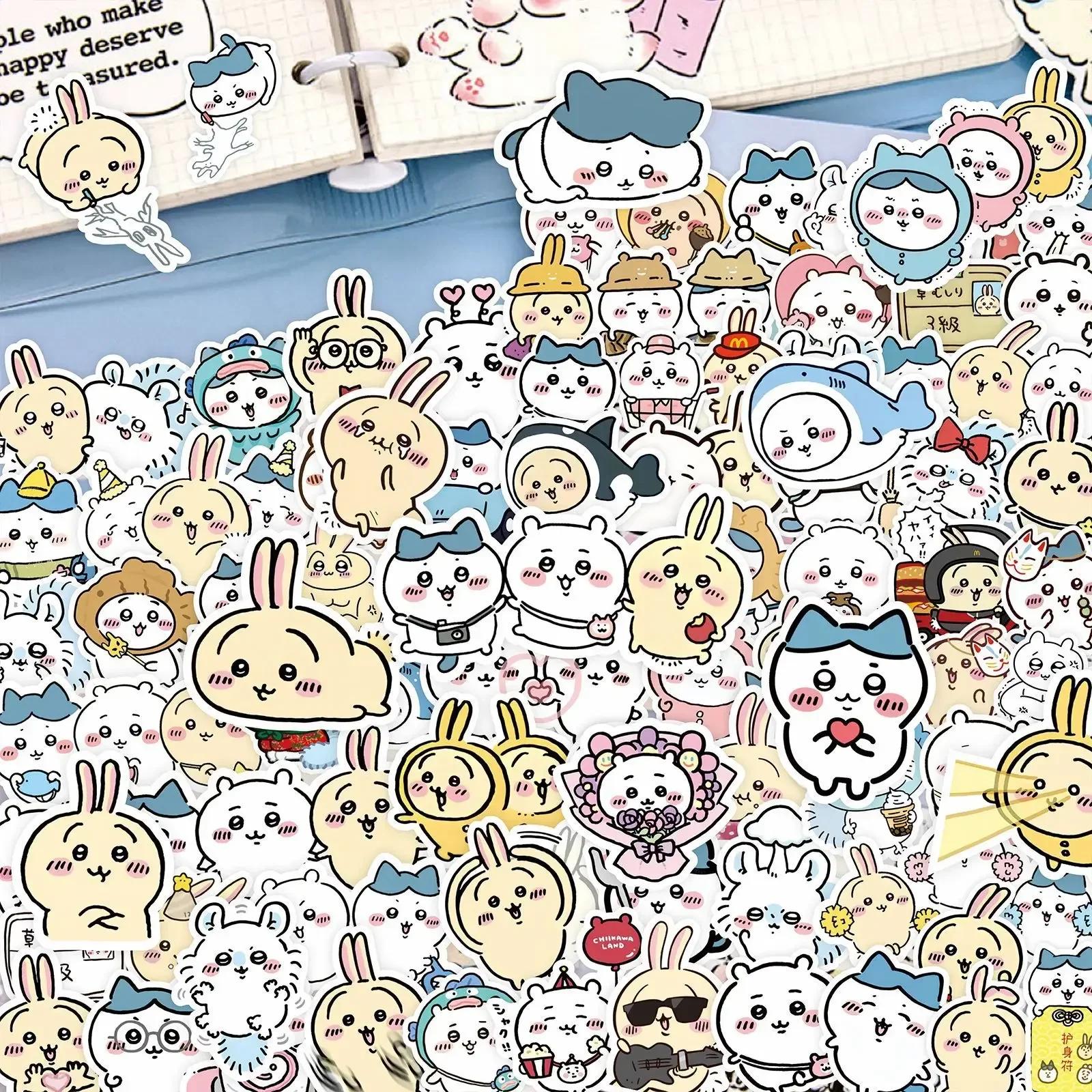 Autocollants Chiikawa de dessin animé Non répétitifs, 100 pièces, autocollants mignons pour tasse d'