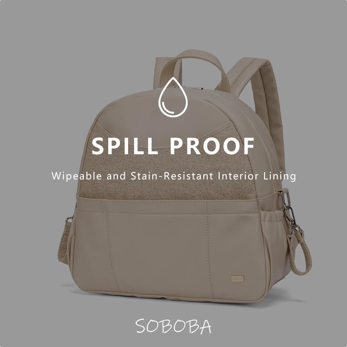 Soboba sac à dos à couches pour femmes sac à langer multifonctionnel de grande capacité avec 2 sangl