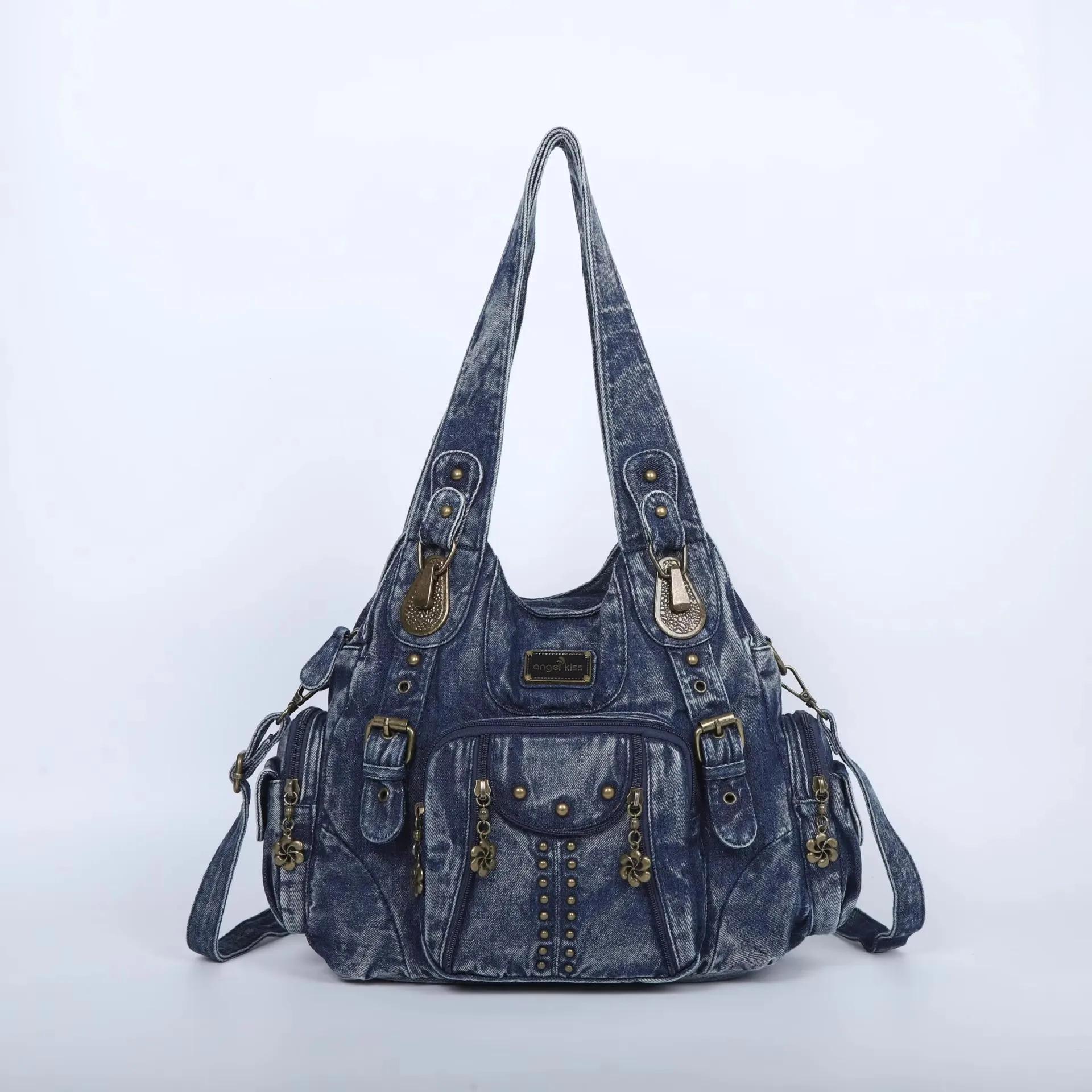 Sacs à main vintage pour femmes, sacs à bandoulière en cuir PU tendance, sacs à main de grande capac