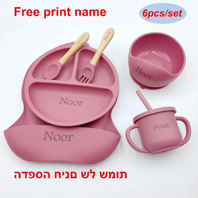 Vaisselle en Silicone pour enfants, ensembles d'alimentation pour bébé, bol à ventouse, assiette à m
