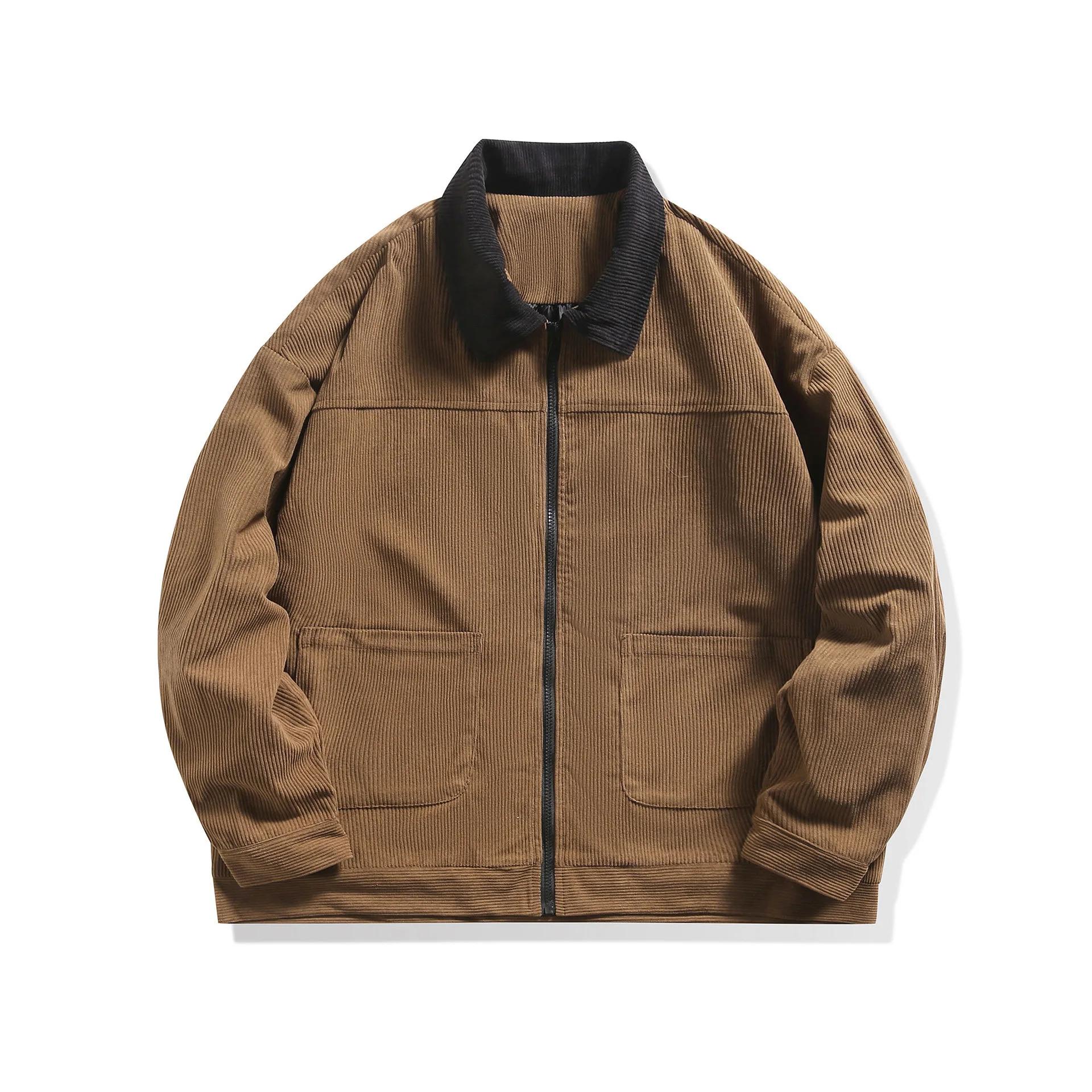 Manteau Homme Printemps Automne Couleur Contrastante Col Rabattu Veste Décontractée Ample Respirante