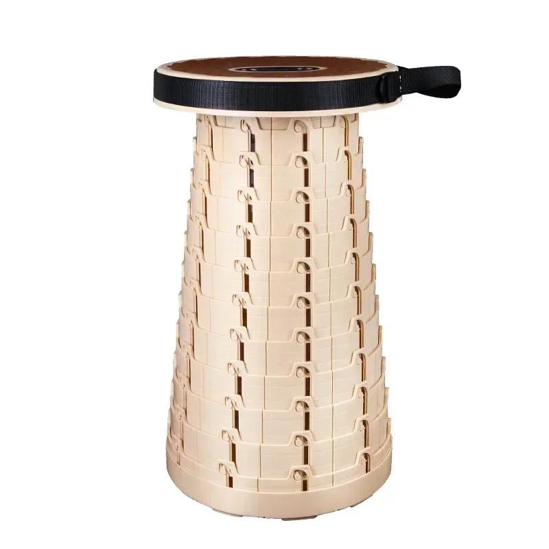 Tabouret pliant extérieur avec colle souple, résistance aux roulements, petite taille, portable, voy