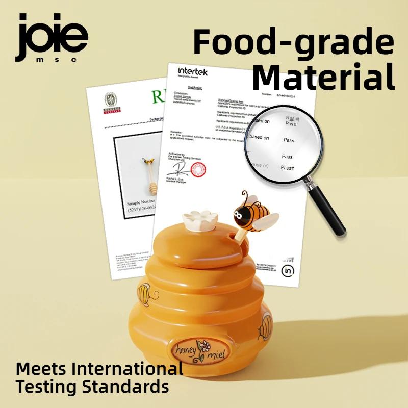 Joie pot de stockage de miel en céramique 150ml et pot de miel Dipper avec couvercle barre d'agitati