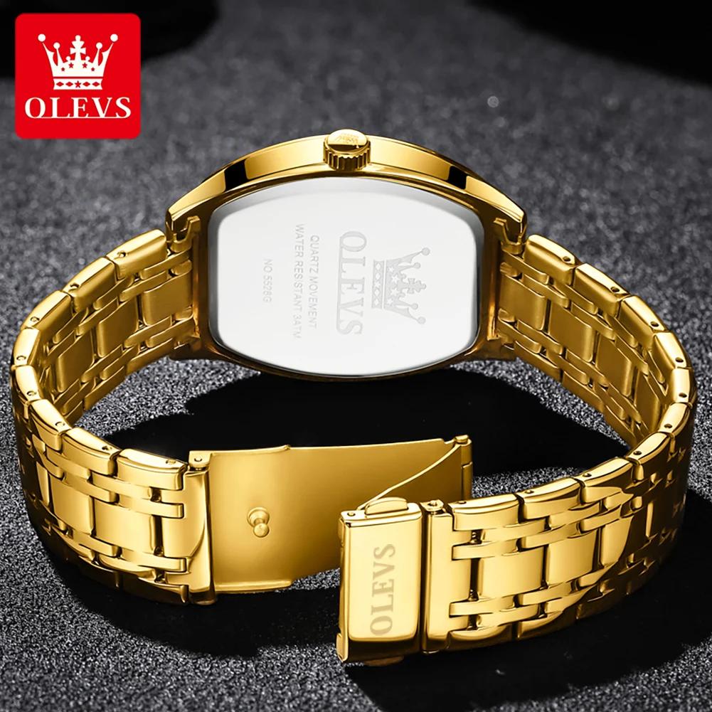 OLEVS hommes montres de luxe Tonneau Original haut marque montre à Quartz pour hommes étanche lumine