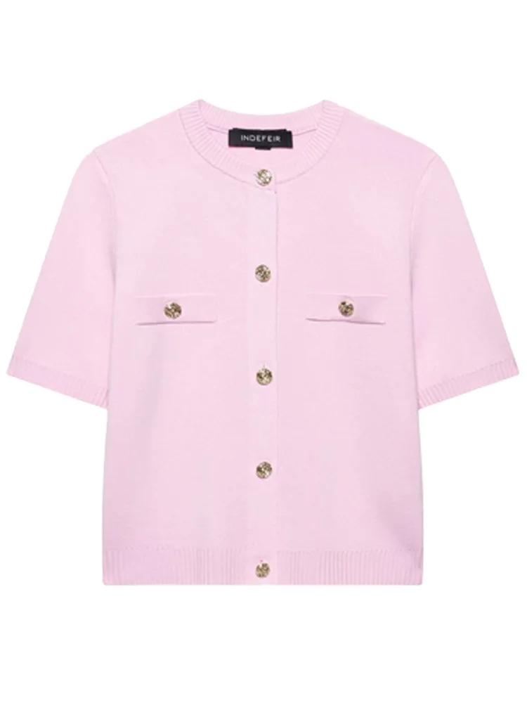 HXAO Cardigan femme tricots bouton dames à manches courtes tricot boléro femmes Tricot haut vêtement
